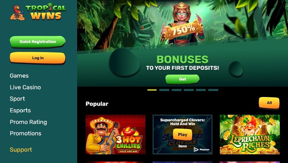 Tropical Wins layout